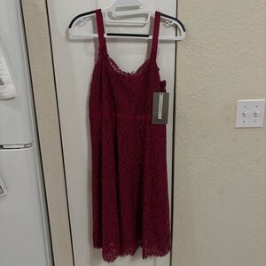 Vero Moda Burgundy Lace Dress